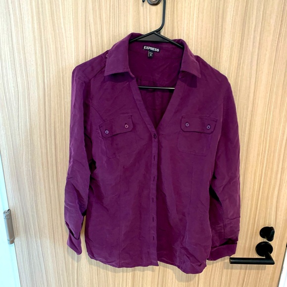 Express Purple Button down - Picture 1 of 3